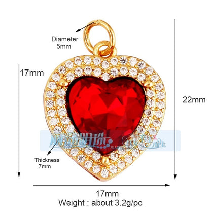 1 Piece Copper Geometric Heart Shape Snowflake Pendant Jewelry Accessories