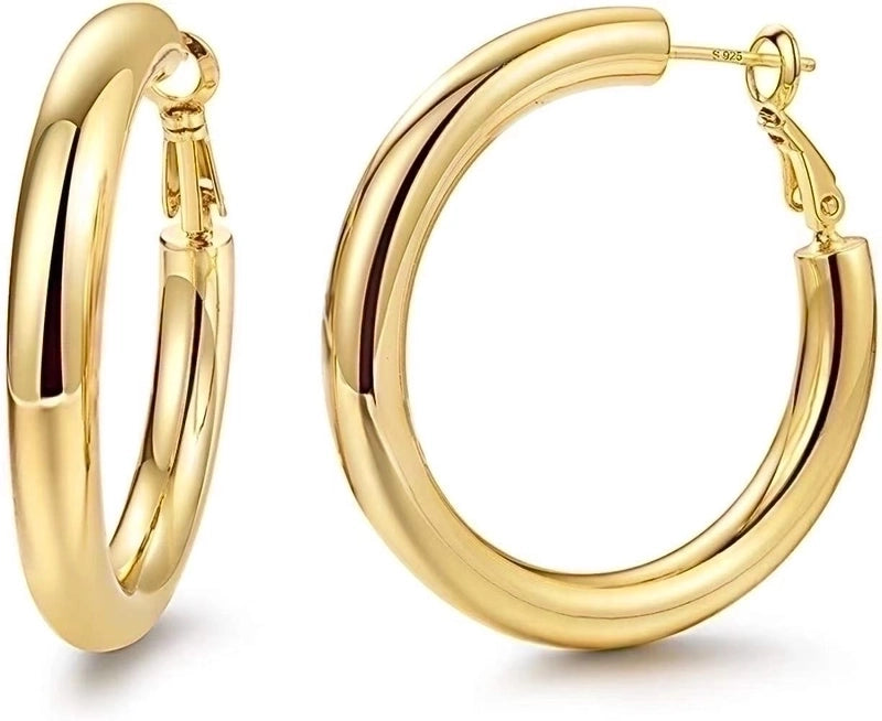 1 Pair Fashion Solid Color Plating 201 Stainless Steel 304 Stainless Steel 18K Gold Plated Earrings