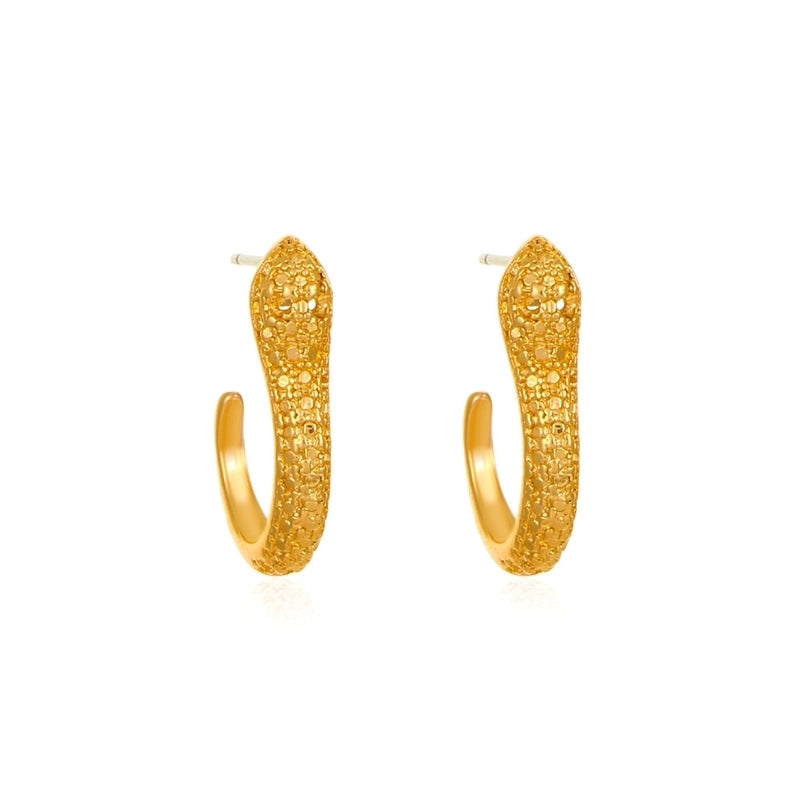 1 Pair Basic Snake Plating Copper Earrings Ear Studs