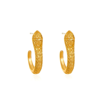 1 Pair Basic Snake Plating Copper Earrings Ear Studs