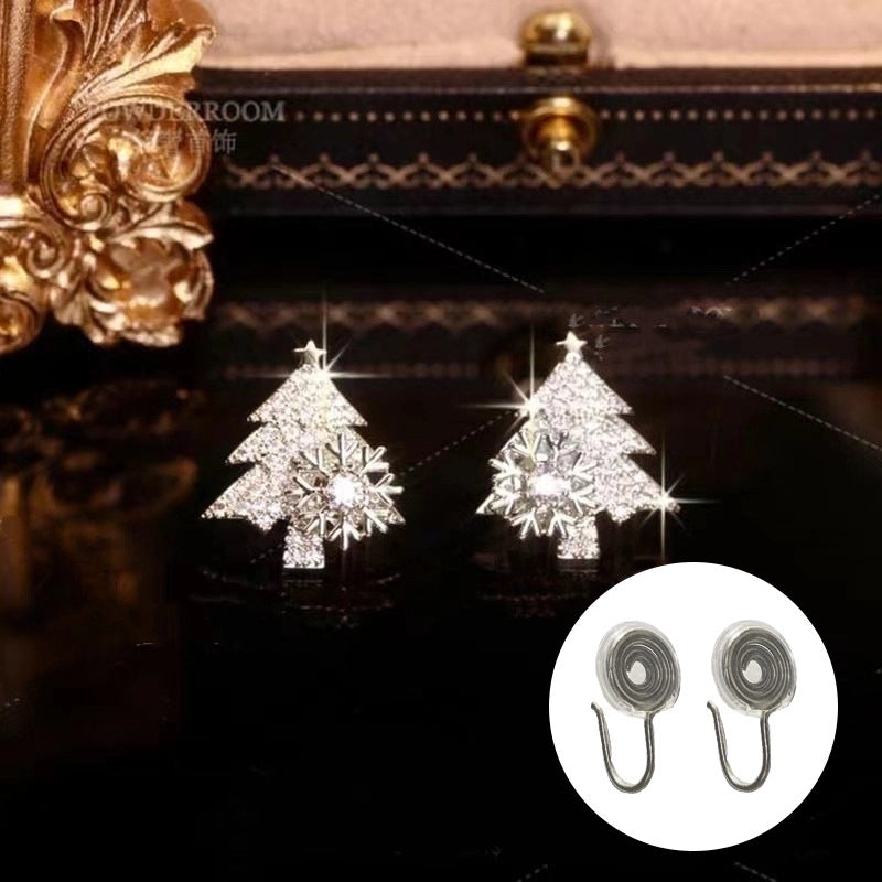 1 Pair Christmas Elegant Christmas Tree Plating Copper Ear Studs