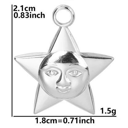 2 Pieces Minimalist Pentagram 304 Stainless Steel Plating Pendant Necklace