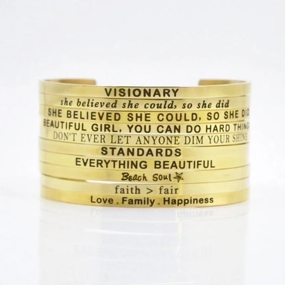 Minimalist Letter Stainless Steel Bangle