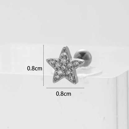 Ear Cartilage Rings & Studs Flower 316L Stainless Steel Copper Inlaid Zircon