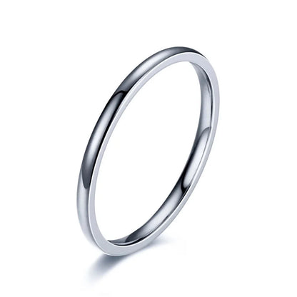 Minimalist Geometric Titanium Steel Plating Inlay Rhinestones Rings