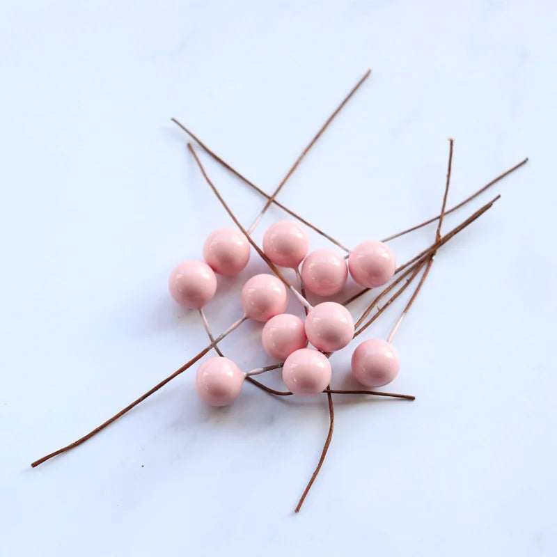 100 Pieces 10mm Real Berry Wedding Candy Box Accessories Christmas Gift Diy Real Flower Cherry Beads Small Fruit Berry Decoration