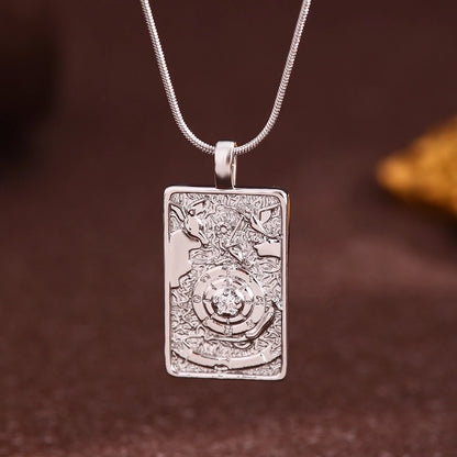 Vintage Style Minimalist Sun Moon Titanium Steel Copper Plating Pendant Necklace