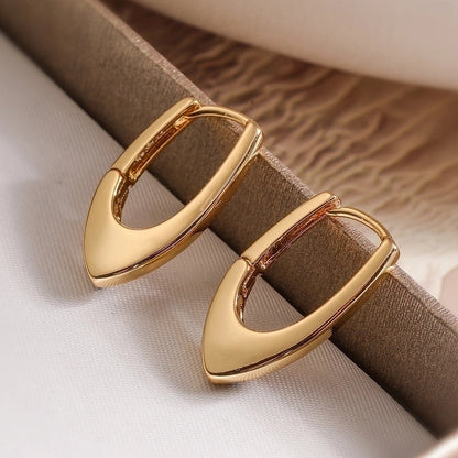 1 Pair Minimalist Commute Geometric Copper 18K Gold Plated Earrings