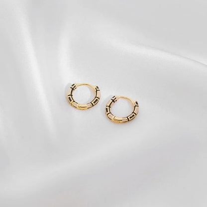 1 Pair Casual Minimalist Commute Circle Round Painted Copper Gold Plated Earrings