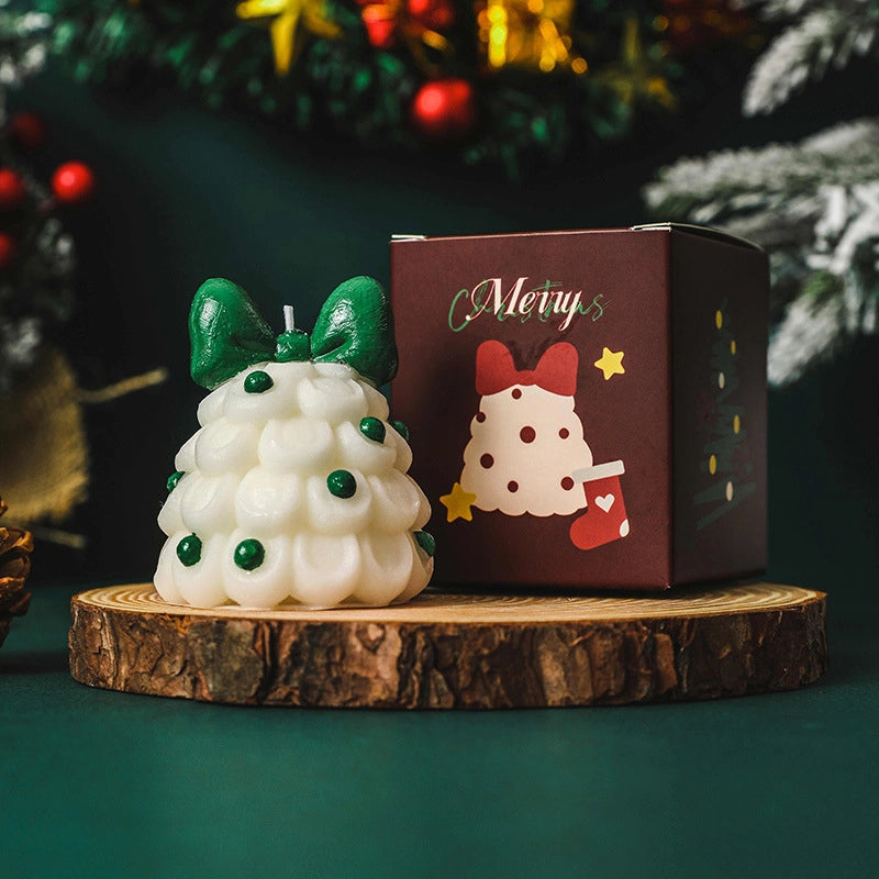 Elegant Romantic Christmas Tree Bow Knot Mixed Wax Scented Candle