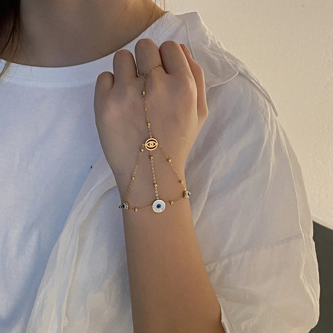 Women Expressive Eye Heart Stainless Steel Electroplating Bracelets