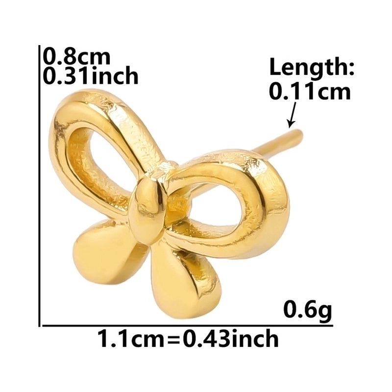 1 Pair Minimalist Flower Butterfly Plating 304 Stainless Steel 18K Gold Plated Ear Studs