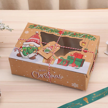 Christmas Kraft Paper Window Gift Box Christmas European Style Cookie Box Souvenir Baking Candy Box