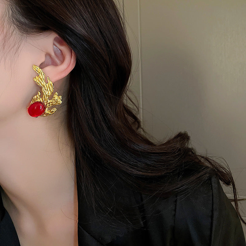 2 Pieces Mid-century Modern Round Geometric Copper Electroplating Earrings