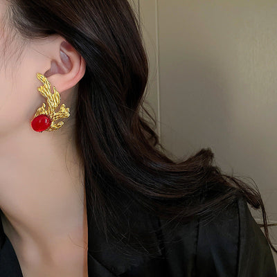 2 Pieces Mid-century Modern Round Geometric Copper Electroplating Earrings