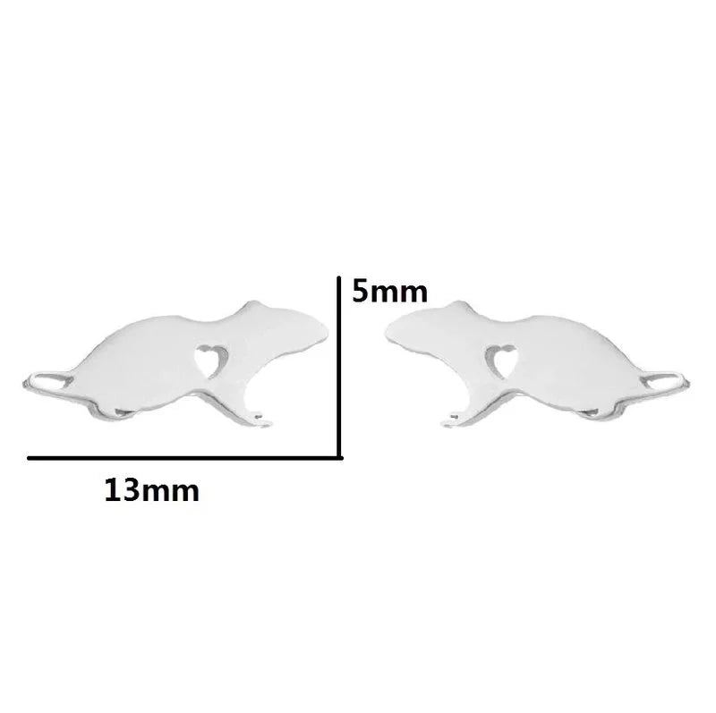 1 Pair Minimalist Animal 304 Stainless Steel 18K Gold Plated Ear Studs