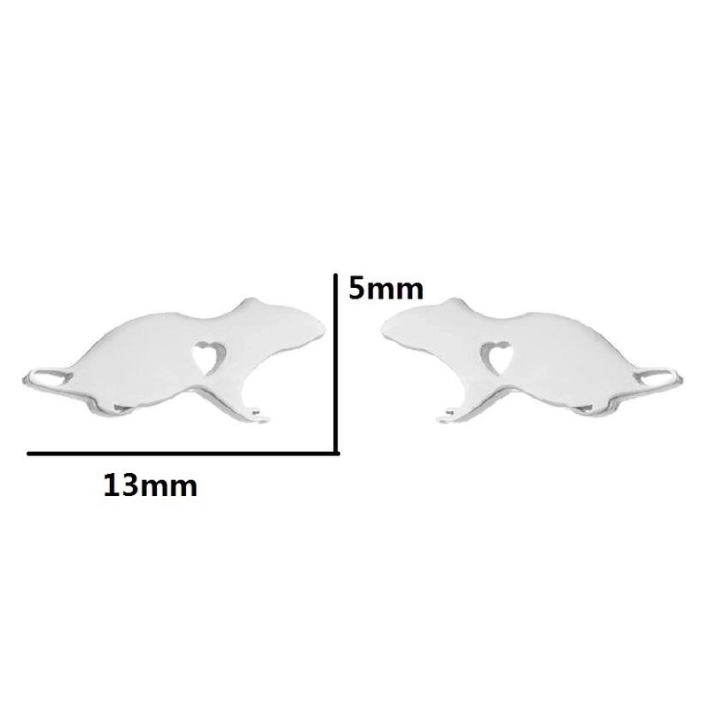 1 Pair Minimalist Animal 304 Stainless Steel 18K Gold Plated Ear Studs