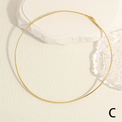 Minimalist Solid Color Copper Plating 18k Gold Plated Choker