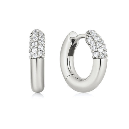 1 Pair Retro Round Copper Zircon Hoop Earrings