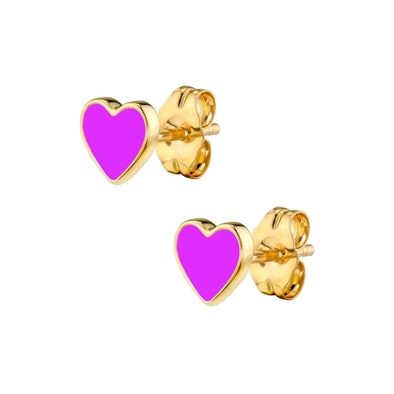 Minimalist Heart Plating Copper Earrings Ear Studs