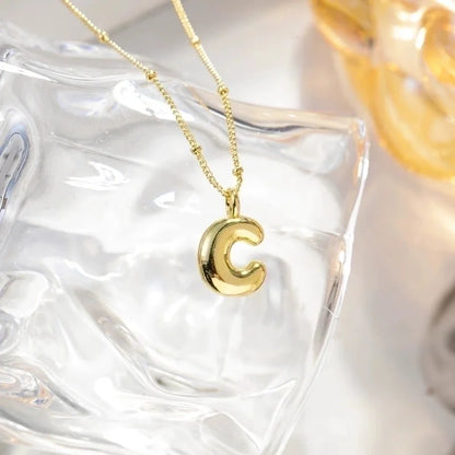 Minimalist Streetwear Letter Copper K Gold Plated Pendant Necklace