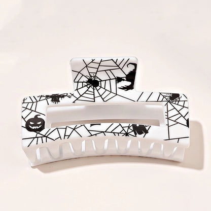 Halloween Hip-Hop Retro Funny Women's Printing Pumpkin Skull Plastic Hair Claws