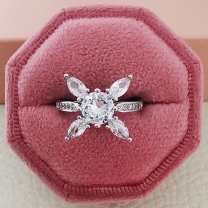 1 Piece Fashion Butterfly Copper Inlay Zircon Open Ring