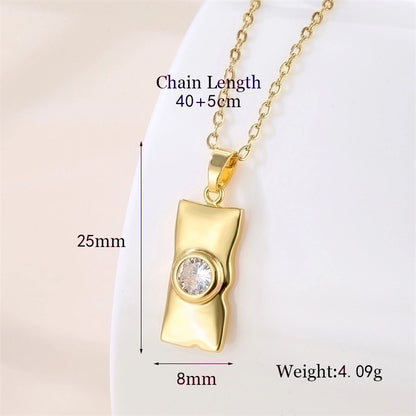 Stainless Steel Titanium Steel 18K Gold Plated Vintage Style Plating Inlay Round Heart Shape Snowflake Zircon Pendant Necklace