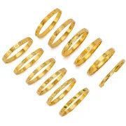 Vintage Style Minimalist Classic Style Geometric 304 Stainless Steel 18K Gold Plated Zircon Bangle In Bulk