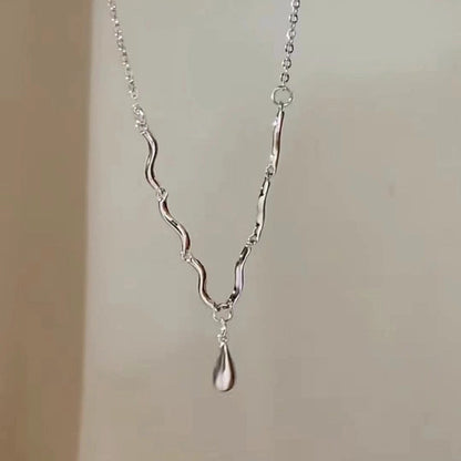 Minimalist Square Flower Bow Knot Alloy Inlay Artificial Pearls Rhinestones Women\'s Necklace