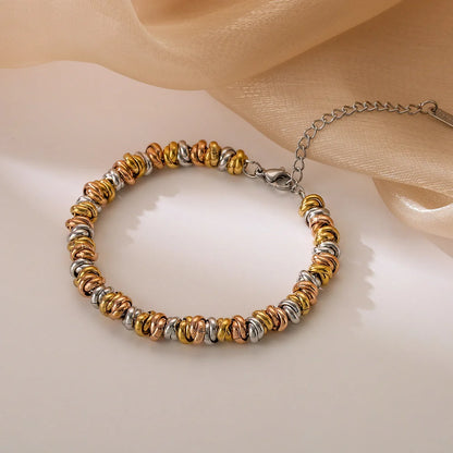 Women Chain Geometric Titanium Steel Electroplating Bracelets