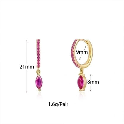 1 Pair Elegant Circle Heart Shape Plating Inlay Copper Zircon 18k Gold Plated Drop Earrings