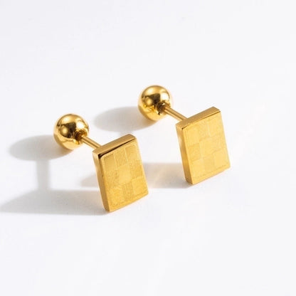 1 Pair Commute Rabbit Heart Shape Crown 304 Stainless Steel 18K Gold Plated Ear Studs