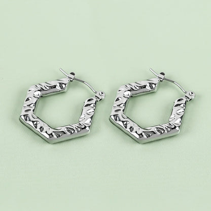 1 Pair Casual Minimalist U Shape Heart Shape Solid Color Polishing 304 Stainless Steel Earrings