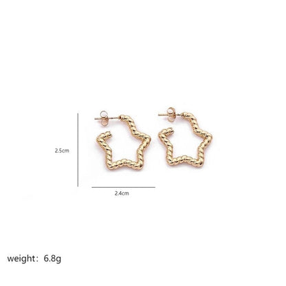1 Pair Elegant Sweet Commute Heart Shape Plating Stainless Steel 18K Gold Plated Earrings