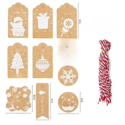 Christmas Fashion Christmas Tree Santa Claus Snowman Kraft Paper Party Hanging Ornaments