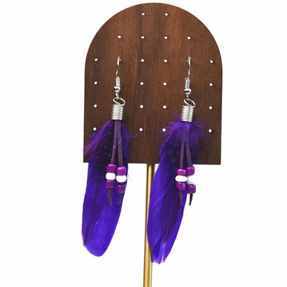 3 Pieces Explosions Long Tassel Feather Earrings Bohemian Ethnic Style Retro Earrings