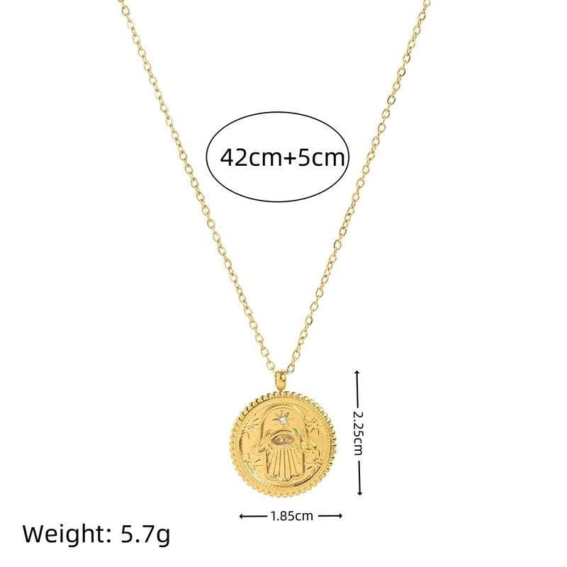 Minimalist Cross Heart Shape 18K Gold Plated Zircon 201 Stainless Steel 304 Stainless Steel Beaded Chain Paperclip Chain Pendant Necklaces