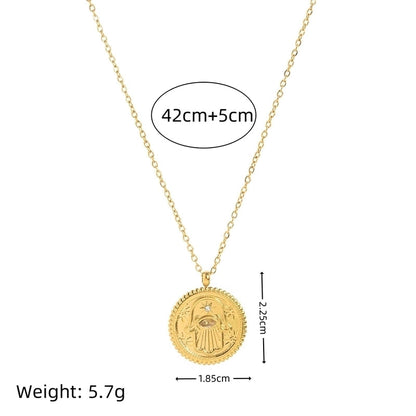 Minimalist Cross Heart Shape 18K Gold Plated Zircon 201 Stainless Steel 304 Stainless Steel Beaded Chain Paperclip Chain Pendant Necklaces