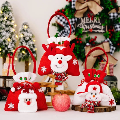 Christmas Nordic Style Santa Claus Snowman Polyester Party Festival Gift Wrapping Supplies Gift Bags