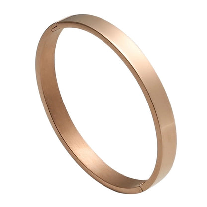 Minimalist Solid Color Stainless Steel Gold Plated Bangle In Bulk