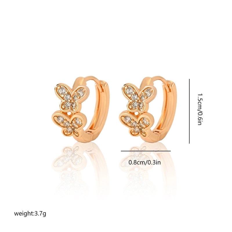 1 Pair Minimalist Solid Color Copper Zircon Earrings
