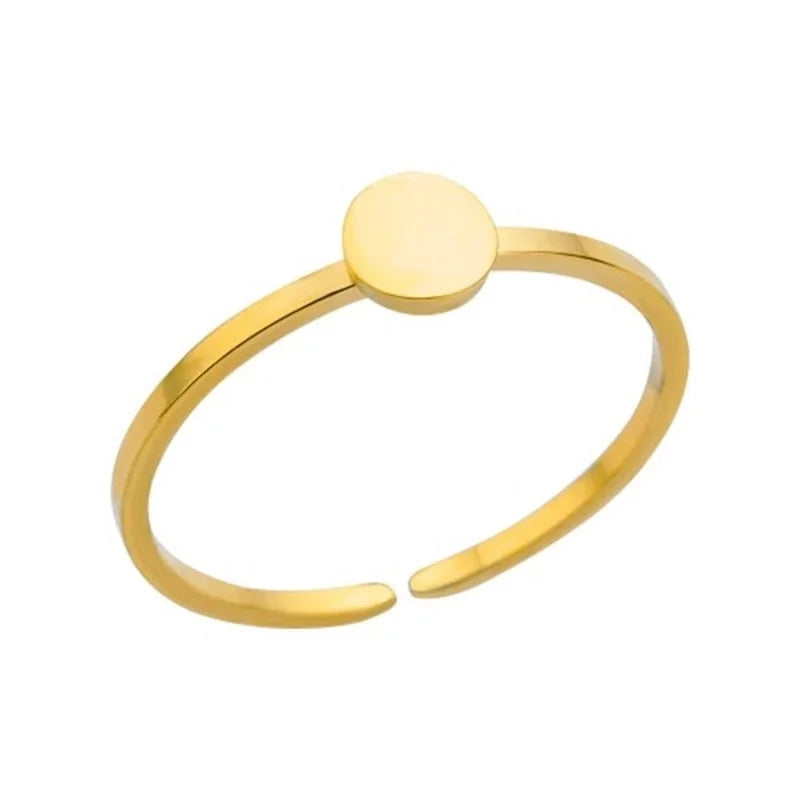 304 Stainless Steel Gold Plated Minimalist Plating Solid Color Rings