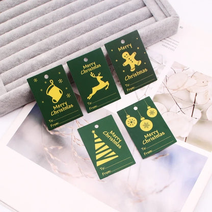 100 PCS/Package Minimalist Classic Style Christmas Color Block Jewelry Packaging Cards