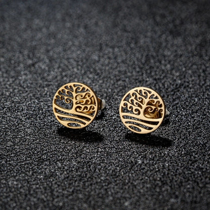 1 Pair Cute Minimalist Animal Notes Polishing 304 Stainless Steel 18K Gold Plated Ear Studs