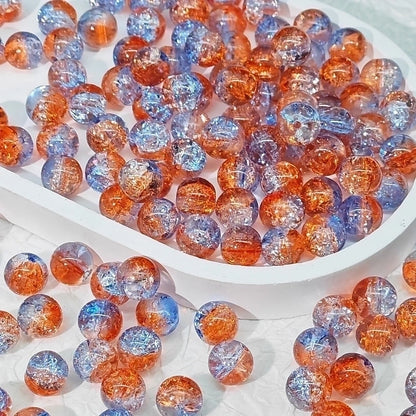 50 PCS/Package Diameter 10mm Diameter 8mm Glass Crackle Glass Beads Round Jewelry Accessories