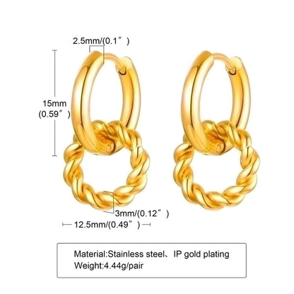 1 Pair Minimalist Star Plating Inlay 201 Stainless Steel Zircon 18K Gold Plated Drop Earrings