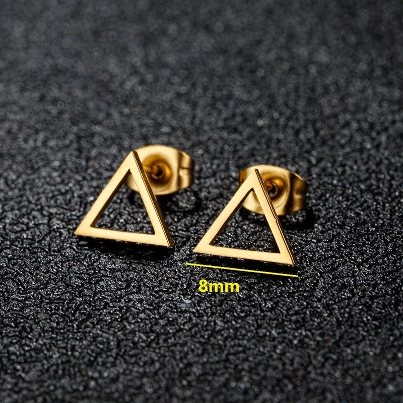 1 Pair Minimalist Classic Style Round Star Moon Hollow Out 304 Stainless Steel 18K Gold Plated Ear Studs