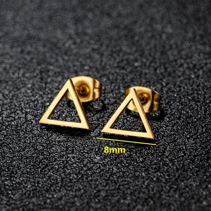 1 Pair Minimalist Classic Style Round Star Moon Hollow Out 304 Stainless Steel 18K Gold Plated Ear Studs