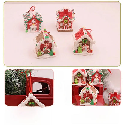 New Christmas Decoration Soft Clay House Creative Desktop Small Ornaments Christmas Decorations Gift